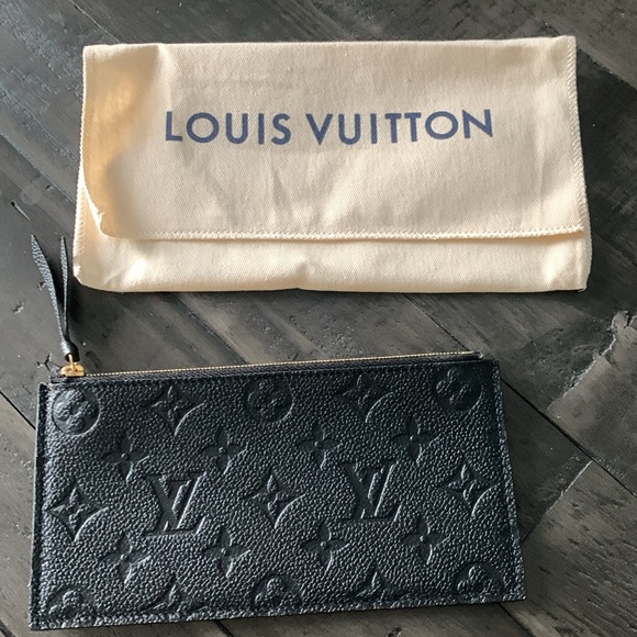 NEW Louis Vuitton Black Felicie Pochette Zippered Insert Black Leather bag - Picture 4 of 6